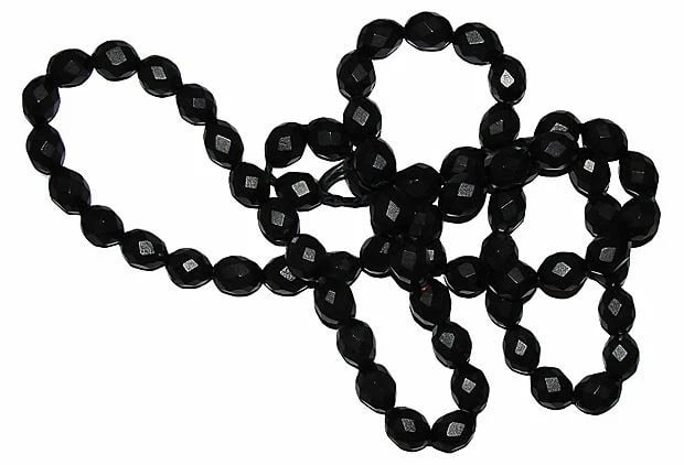 Faceted Black Bakelite Bead Necklace - 3