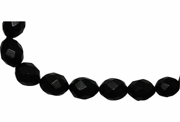 Faceted Black Bakelite Bead Necklace - 4