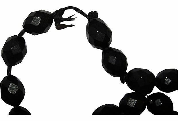 Faceted Black Bakelite Bead Necklace - 5