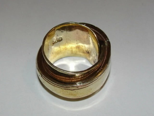 18 kt Gold Plated Brass Butter Knife Silverware Ring Alberto Juan - 4