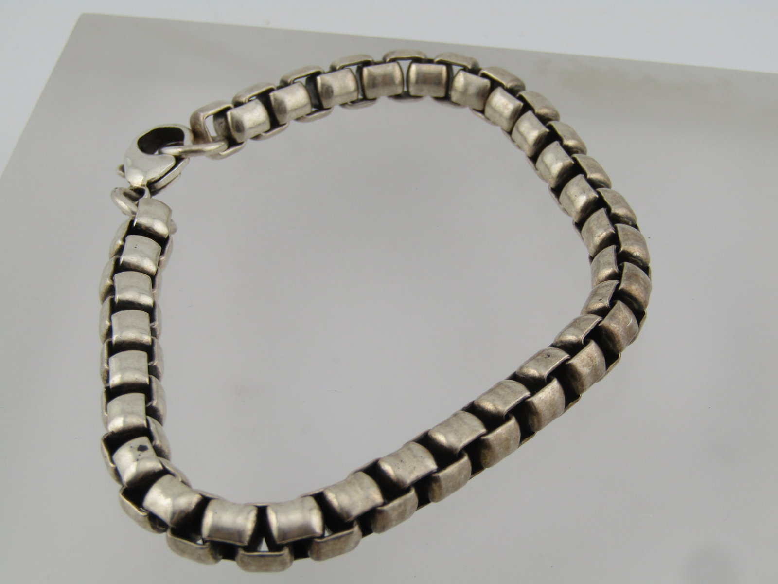 Vintage Sterling 7mm Box Chain Bracelet, 9", 1980's-1990's - 2