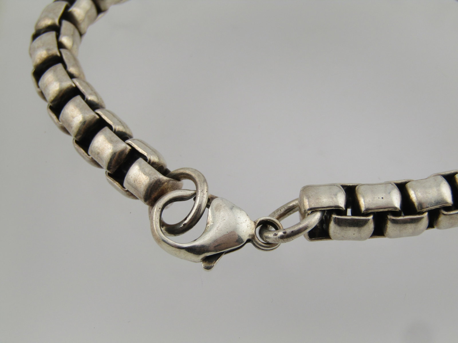 Vintage Sterling 7mm Box Chain Bracelet, 9", 1980's-1990's - 3