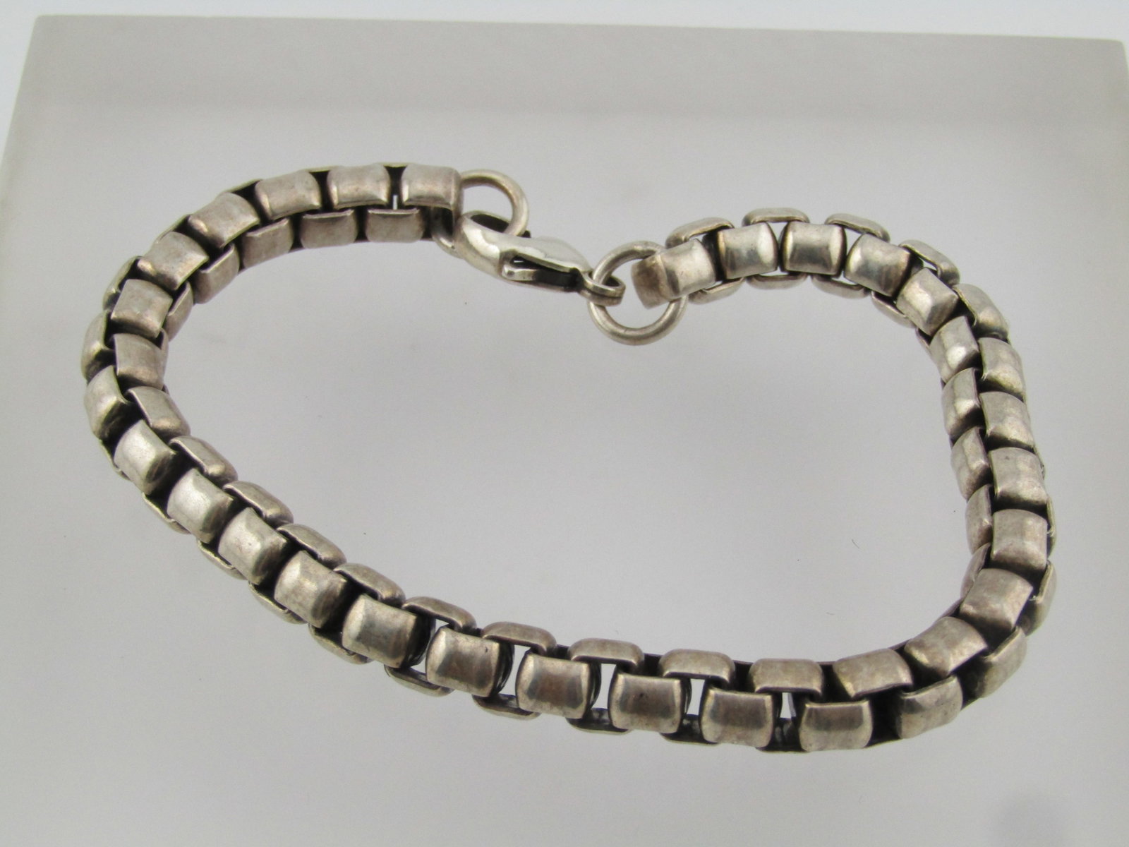 Vintage Sterling 7mm Box Chain Bracelet, 9", 1980's-1990's - 4