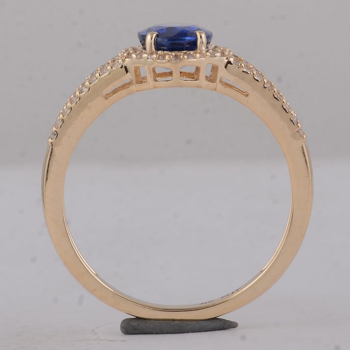 1.81 Ct Oval Sapphire 9K Gold Ring - 4