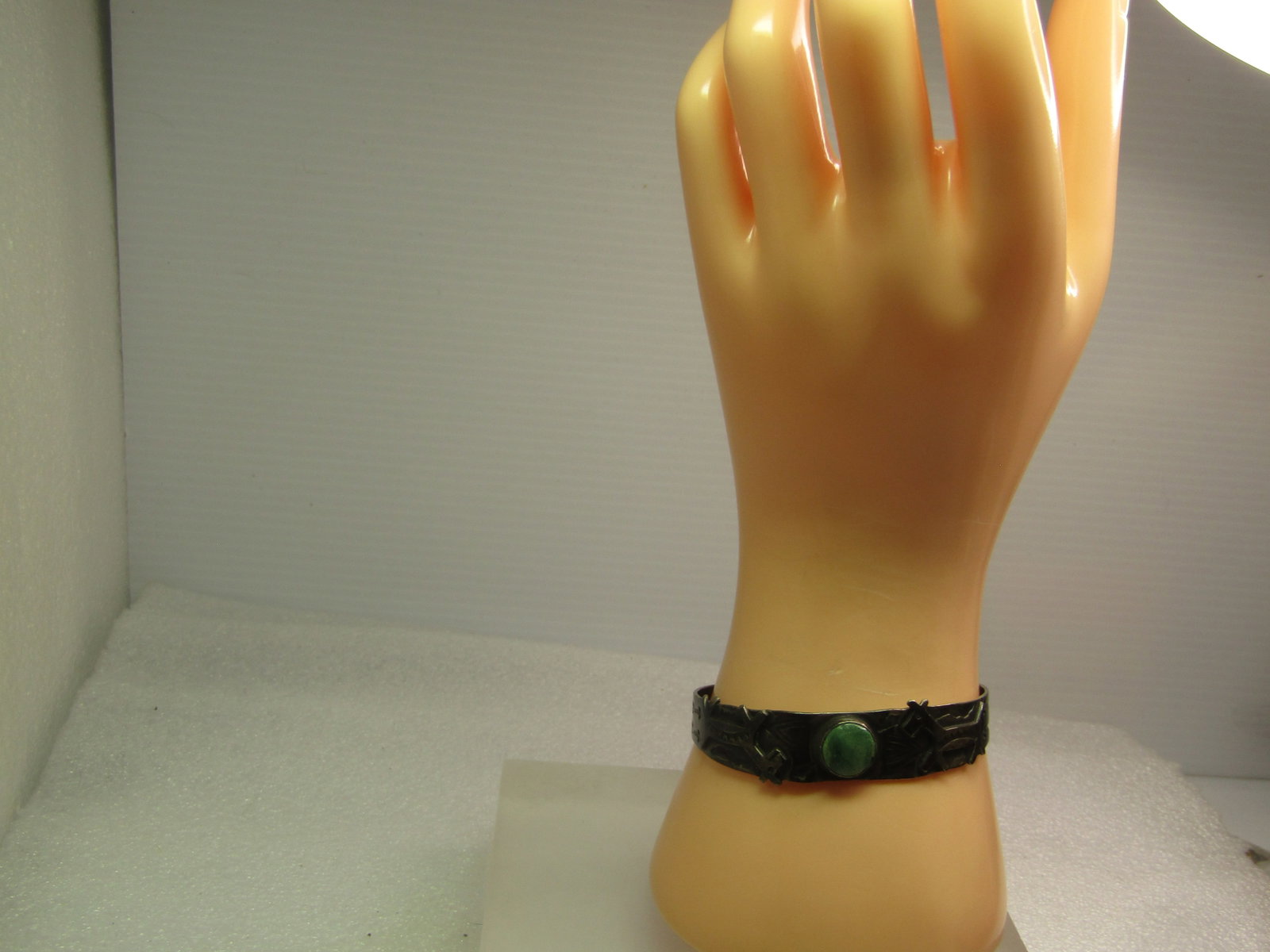 Vintage Sterling Dog/Horse Turquoise Cuff Bracelet, 6.75", Fred Harvey Era, 1920's-1940's - 8