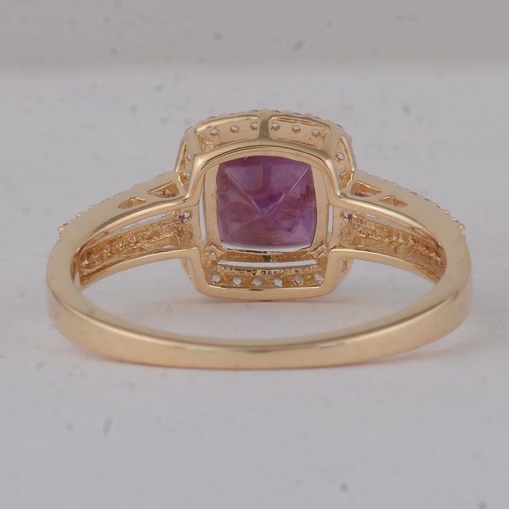 2.15 Ct Cushion Fancy Sapphire 9K Gold Ring - 3