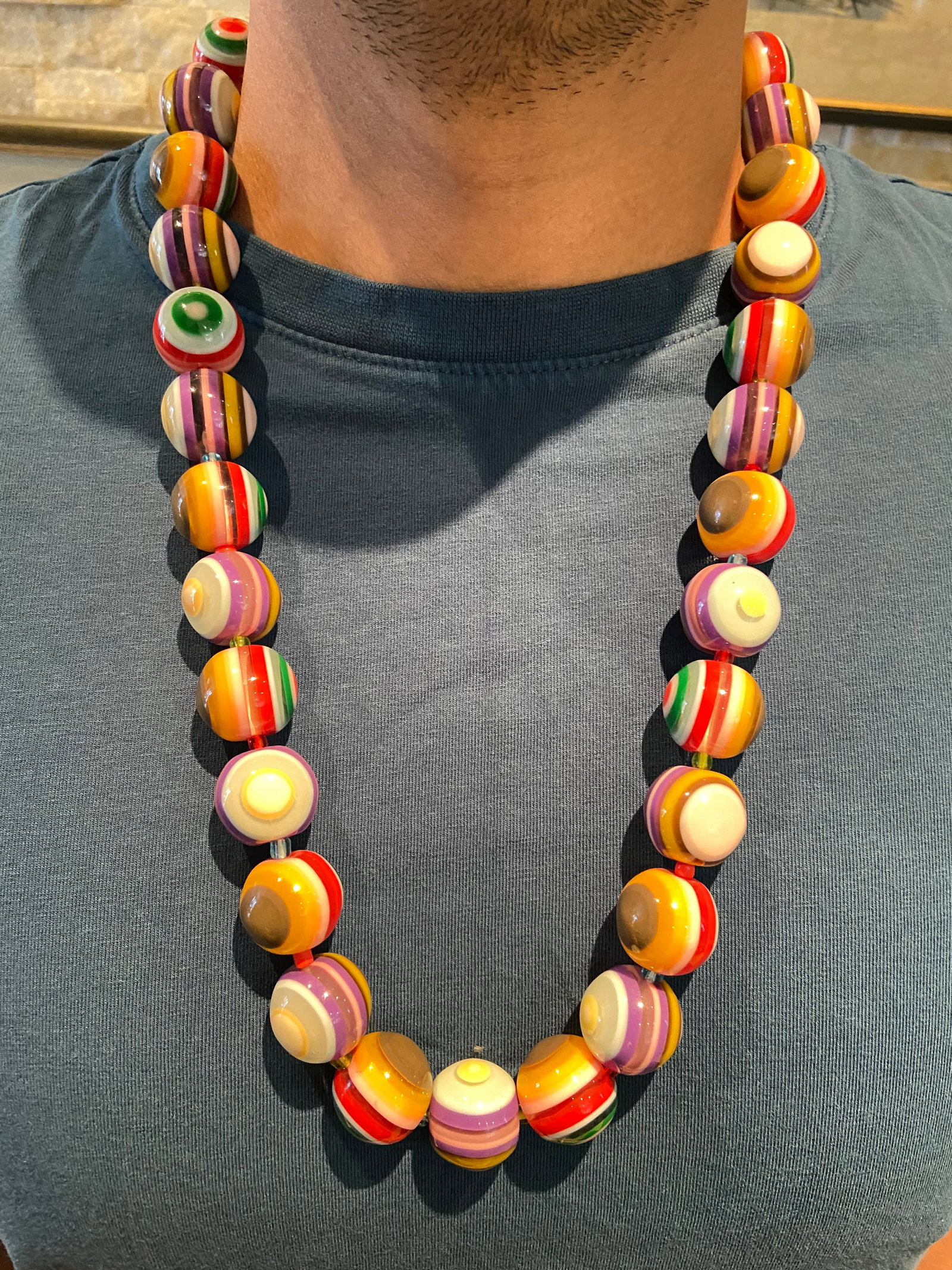 Pop Art Large Olho Grego(Greek Eye) statement Necklace by Sobral - 4