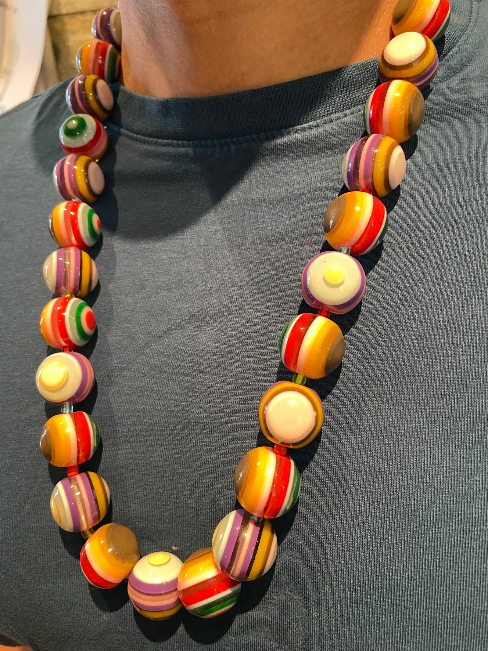 Pop Art Large Olho Grego(Greek Eye) statement Necklace by Sobral - 5
