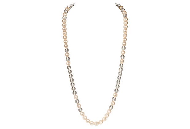 Yves Saint Laurent Lucite and Simulated Pearl Bead Necklace - 3