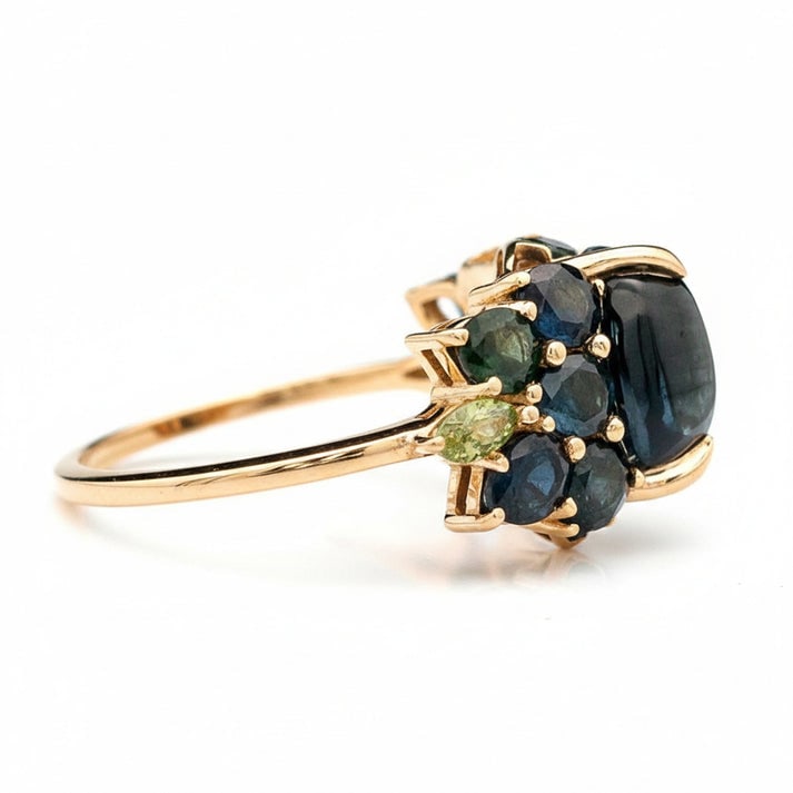 8.82 Ct Oval Sapphire 9K Gold Ring - 4