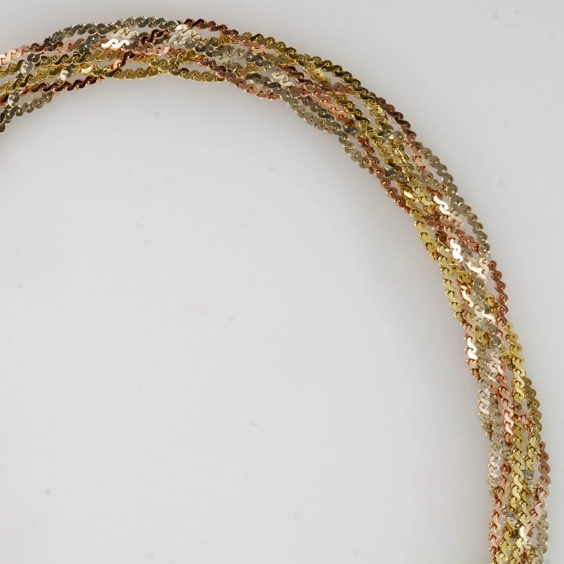 Vintage Italian Tri-color Sterling Bracelet - 5