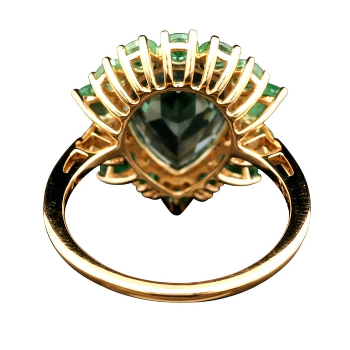 4.54 Ct Pear Aquamarine 9K Gold Ring - 3