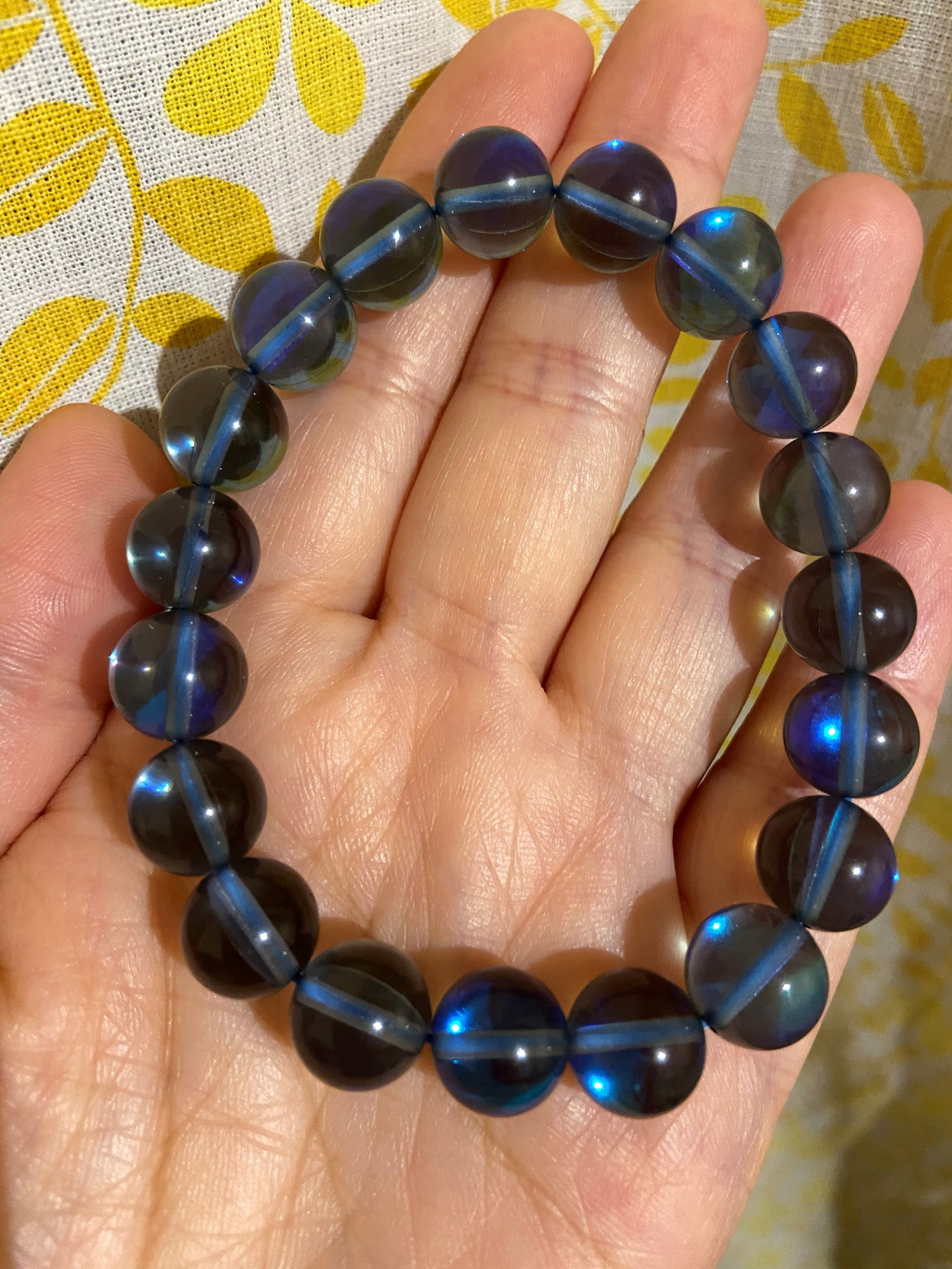 Aqua Teal Iridescent Holographic Glass Bracelet - 2