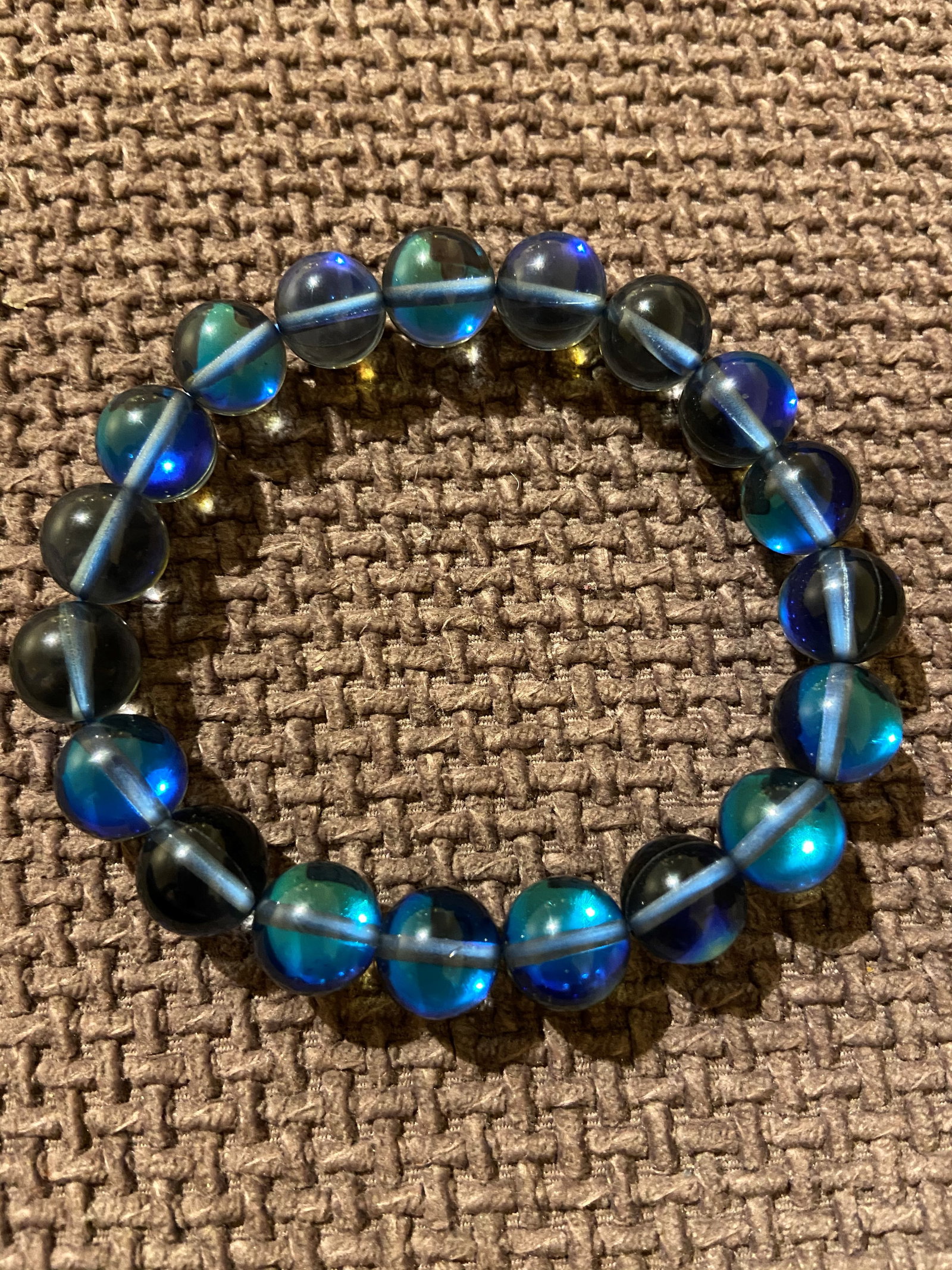 Aqua Teal Iridescent Holographic Glass Bracelet - 3