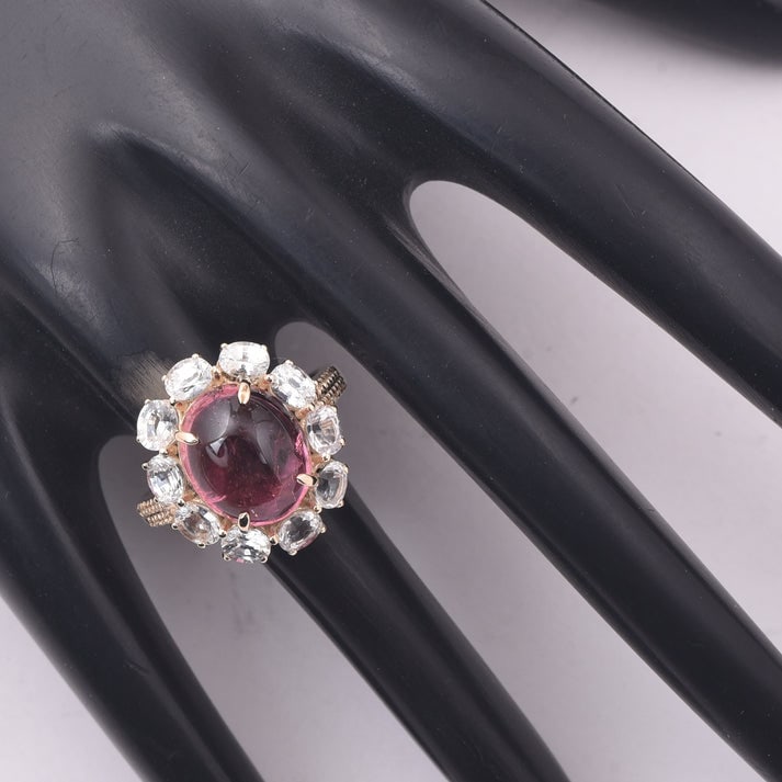 8.10 Ct Oval Tourmaline 9K Gold Ring - 2