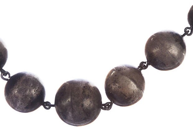 Art Deco Sterling Silver Graduated Ball Bead Necklace - 3