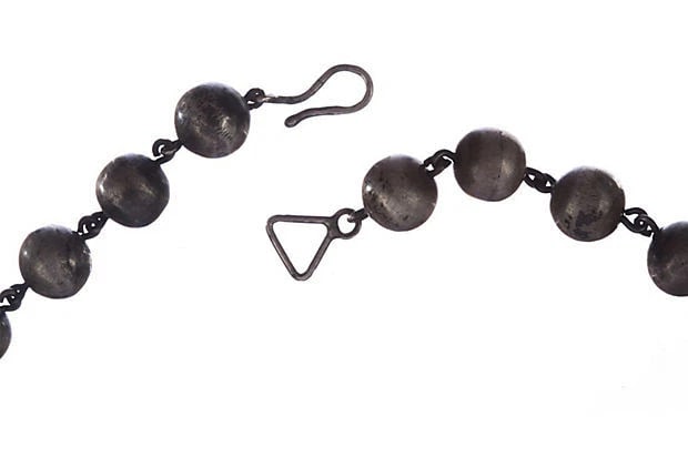 Art Deco Sterling Silver Graduated Ball Bead Necklace - 5