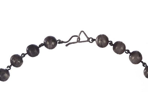 Art Deco Sterling Silver Graduated Ball Bead Necklace - 6