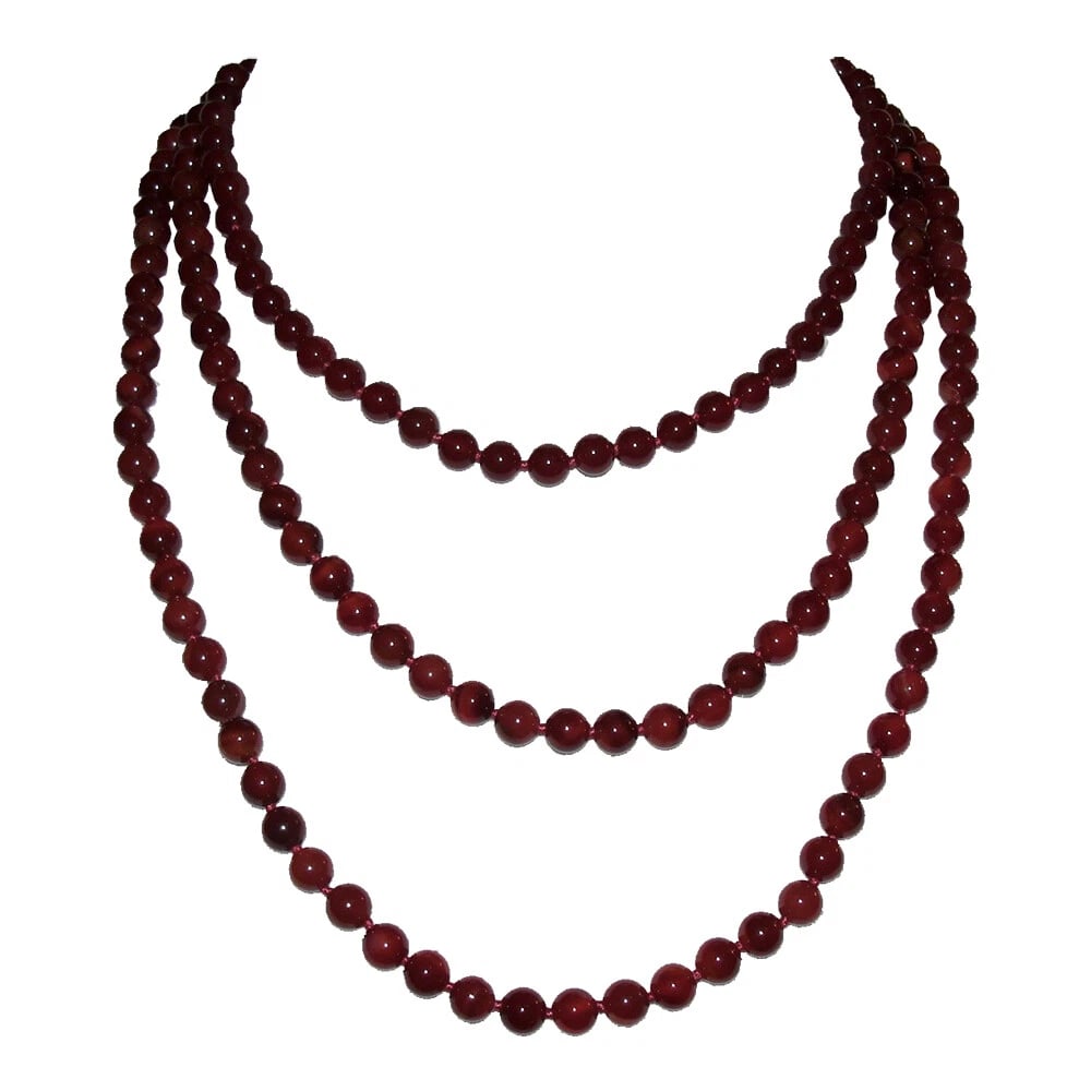 Carnelian Beaded Flapper Rope Necklace Alberto Juan - 3