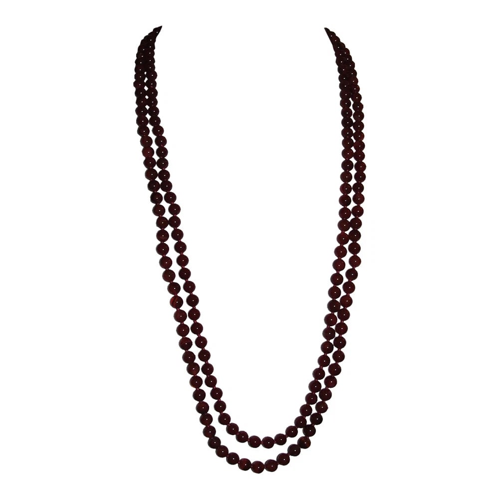 Carnelian Beaded Flapper Rope Necklace Alberto Juan - 4
