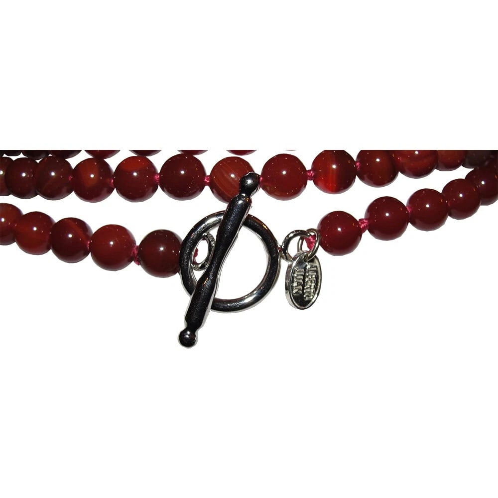 Carnelian Beaded Flapper Rope Necklace Alberto Juan - 7