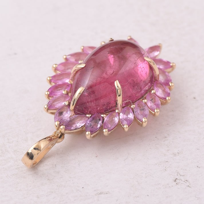 8.32 Ct Pear Tourmaline 9K Gold Pendant - 3