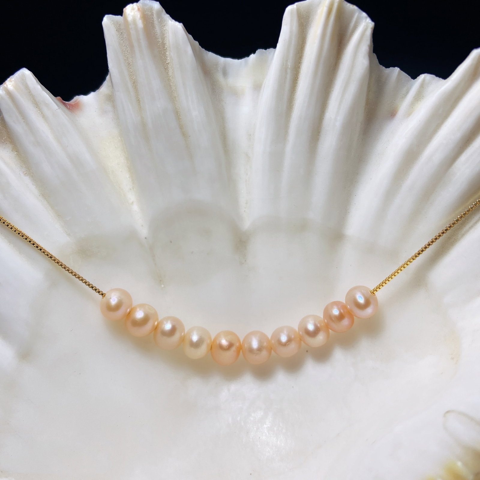 10pcs Freshwater pearls Smile Face Designed 18KGP Necklace - 2