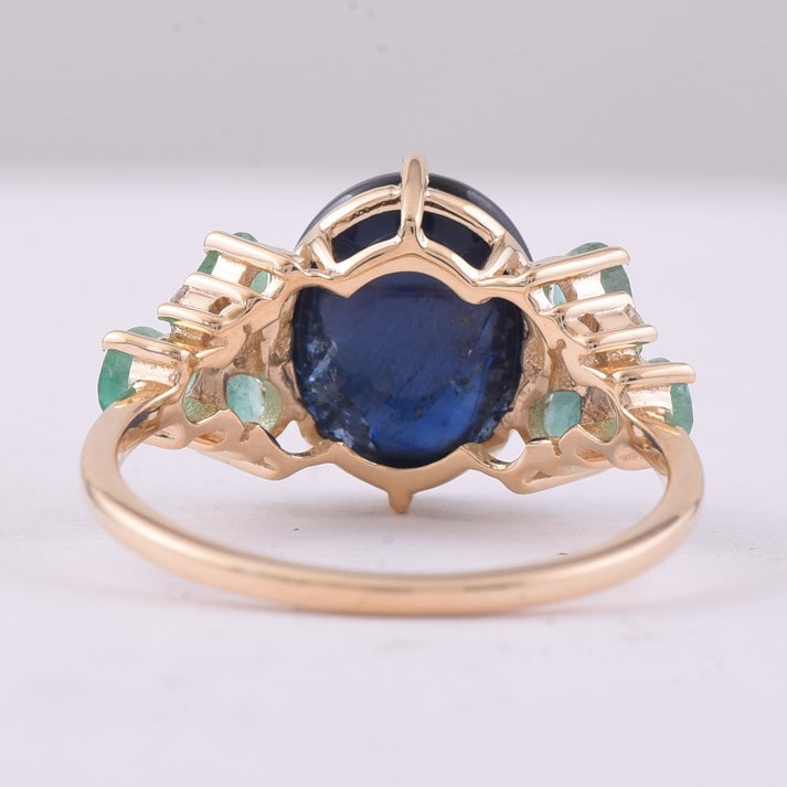 5.82 Ct Oval Sapphire 9K Gold Ring - 3