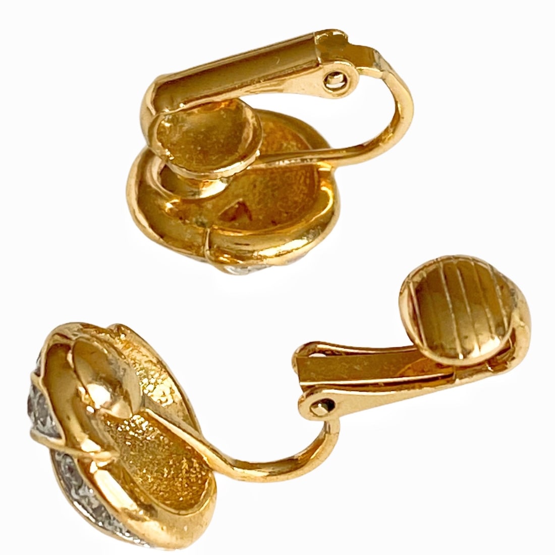 Vintage gold plated Shimmering Knot handmade earclips earrings - 4