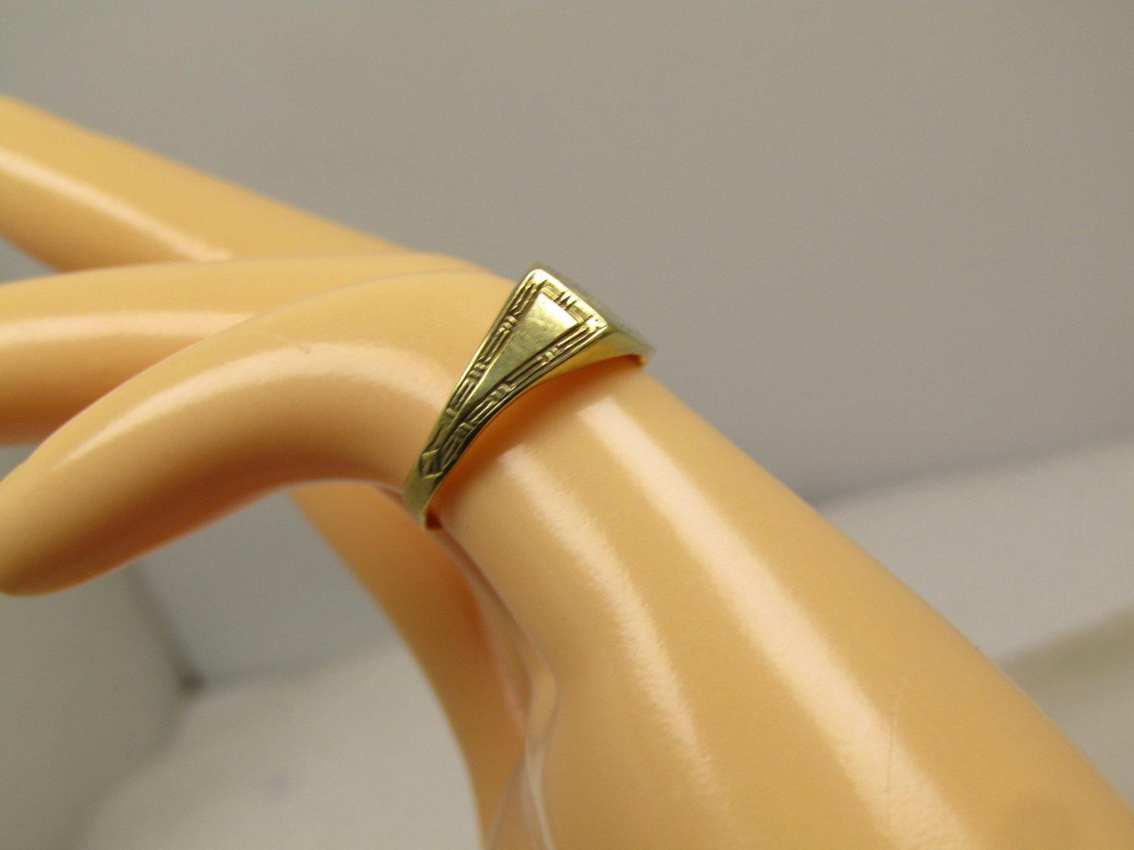Antique10kt Signet Ring, Open Book/Flag Image in Circles, Sz. 4.5, Signed A*, Early 1900's - 7