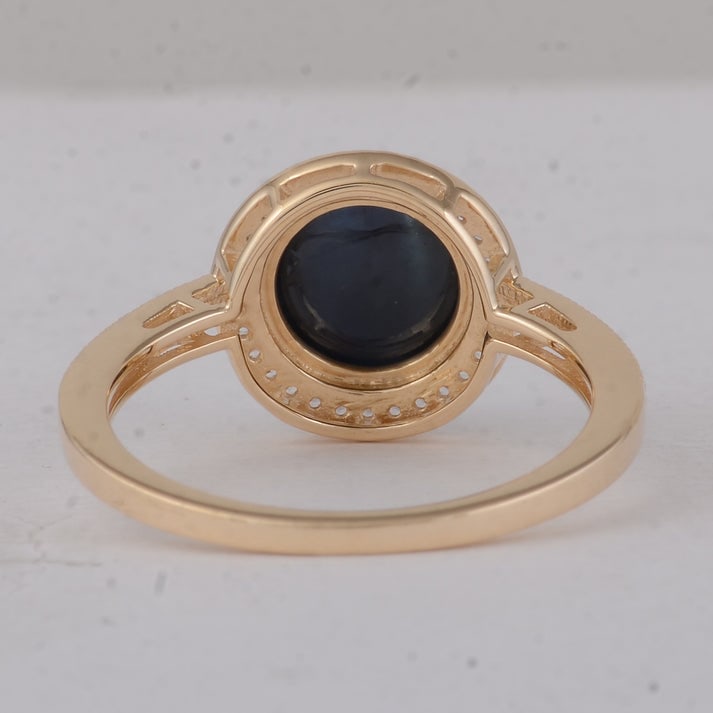 3.23 Ct Round Sapphire 9K Gold Ring - 3