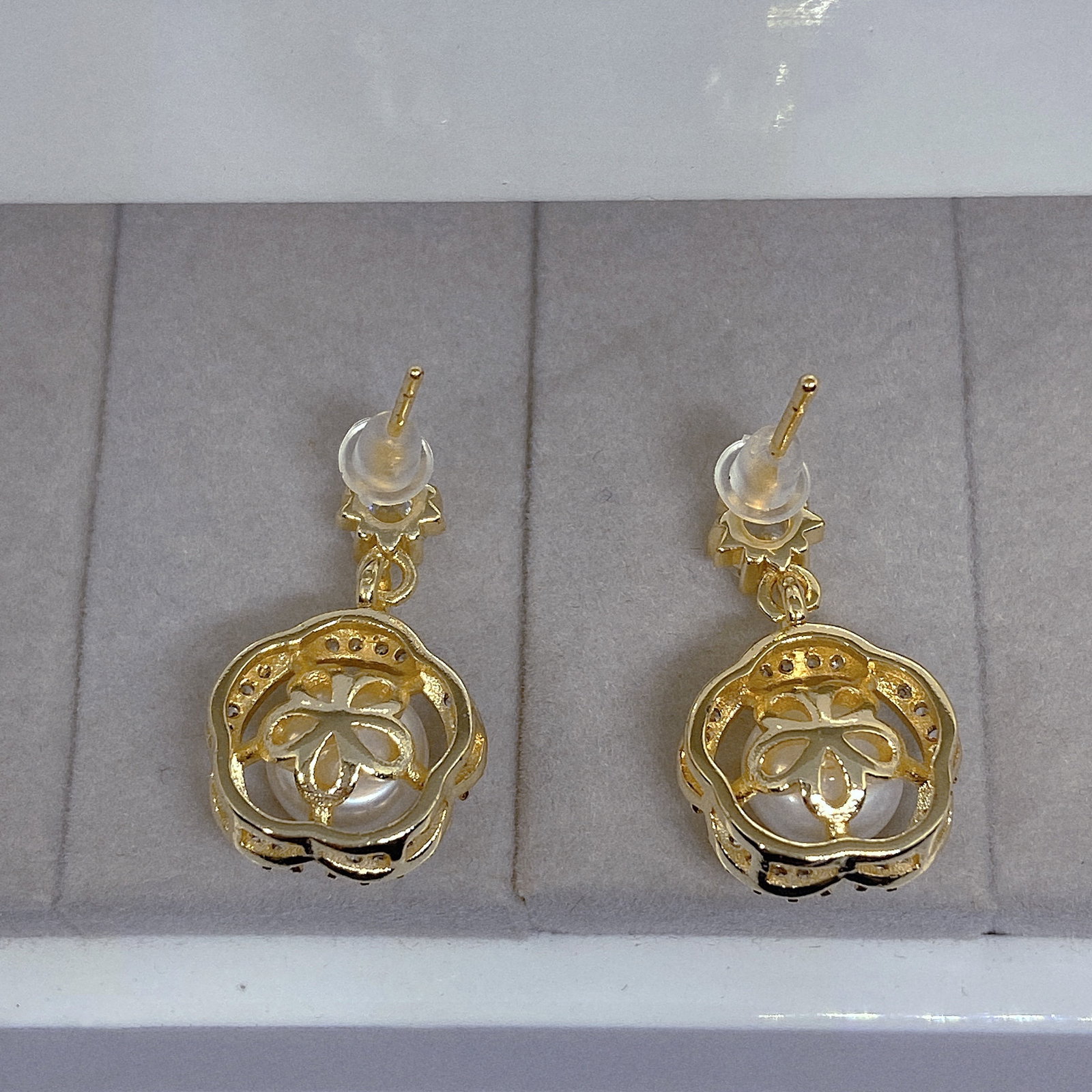 Cultured Pearls Flower Designed Earrings - 4