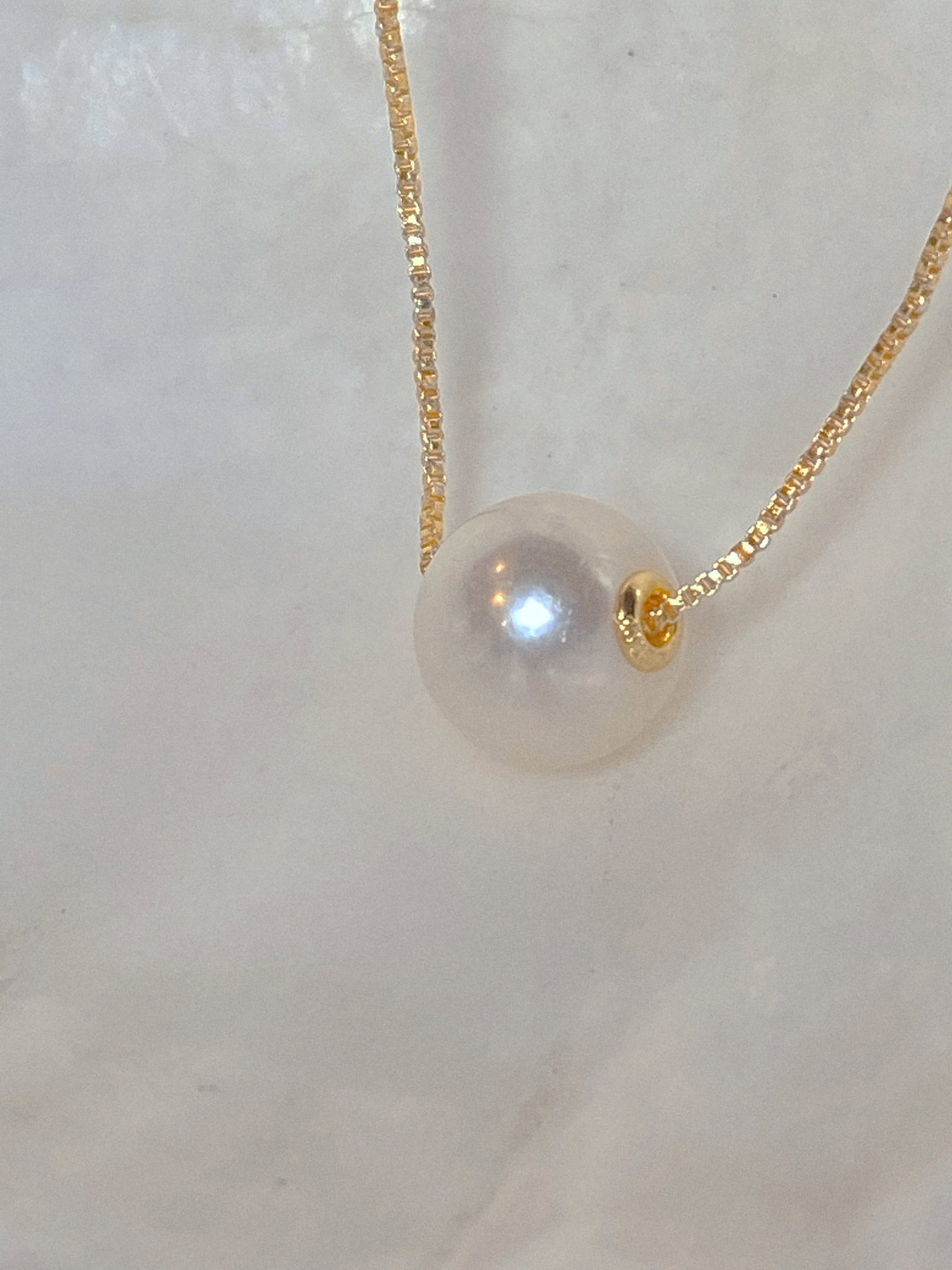 Round Akoya Pearl Passepartout Necklace 18k silver - 2