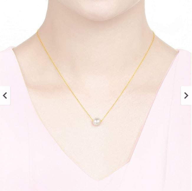 Round Akoya Pearl Passepartout Necklace 18k silver - 4
