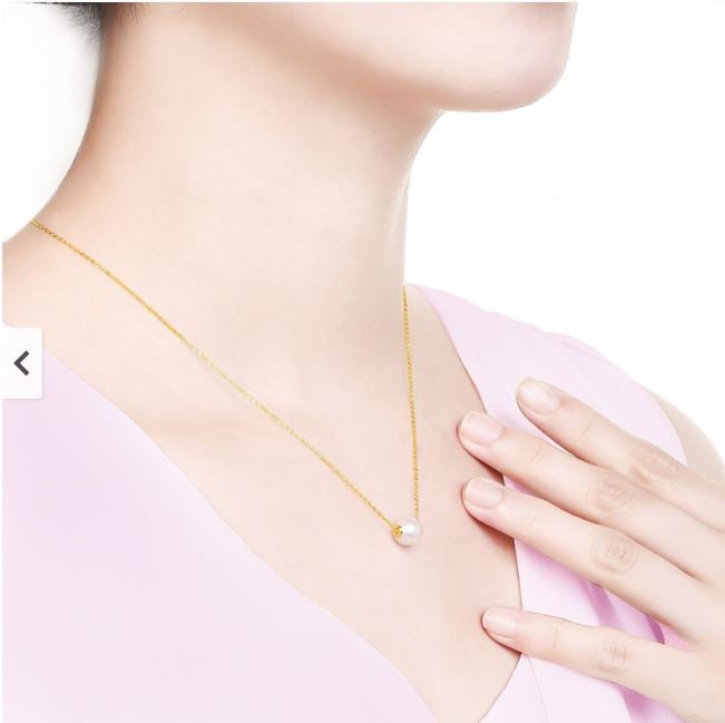 Round Akoya Pearl Passepartout Necklace 18k silver - 5