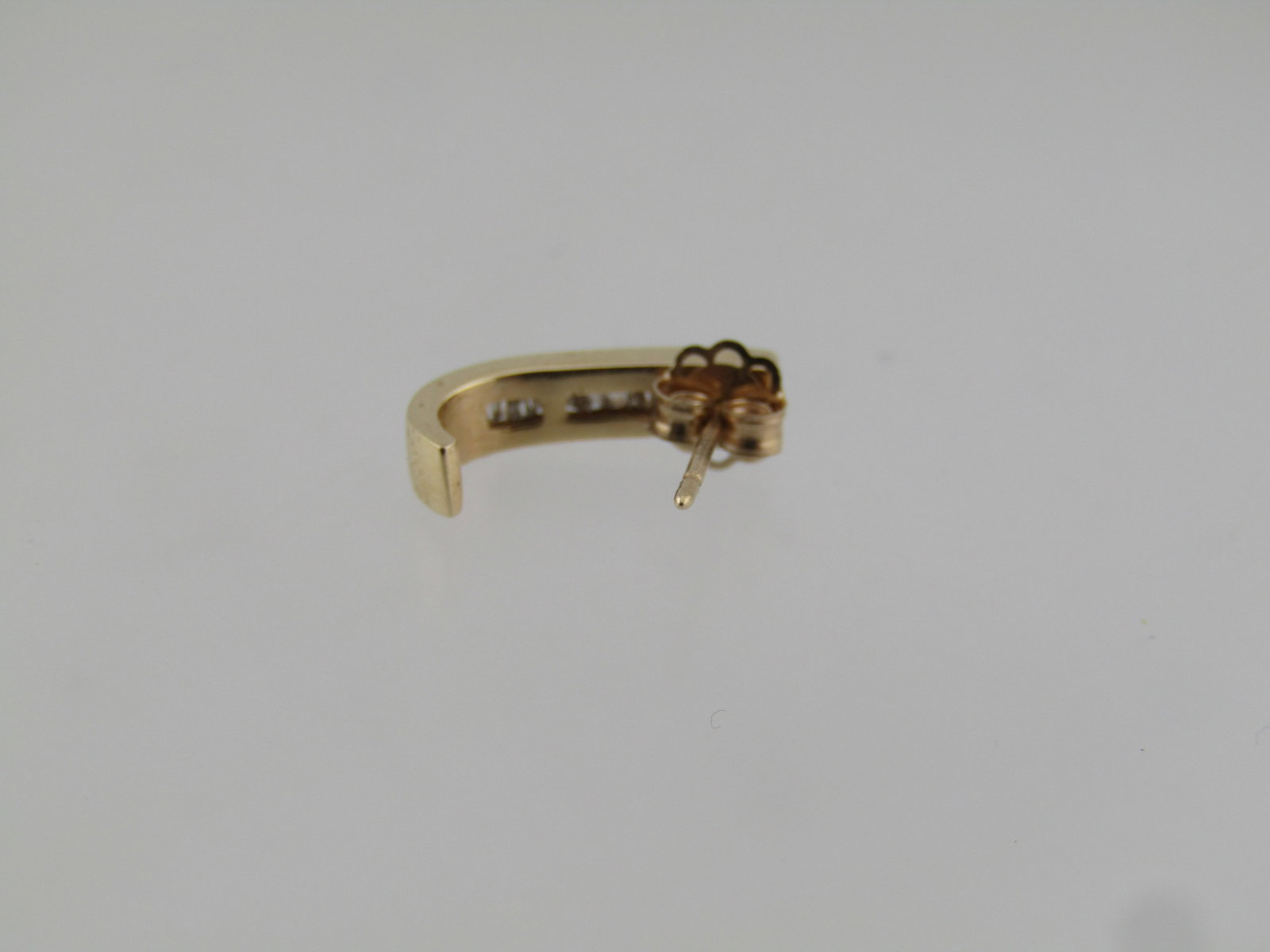 Vintage 10kt Channel Set Diamond Single Earring, Signed CI 1980's - 3