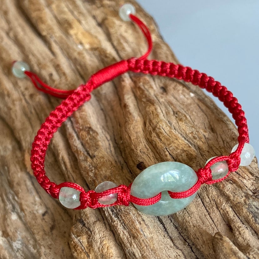 Tibetan Buddhist Bracelets with Jadeite Jade (1 of 4)