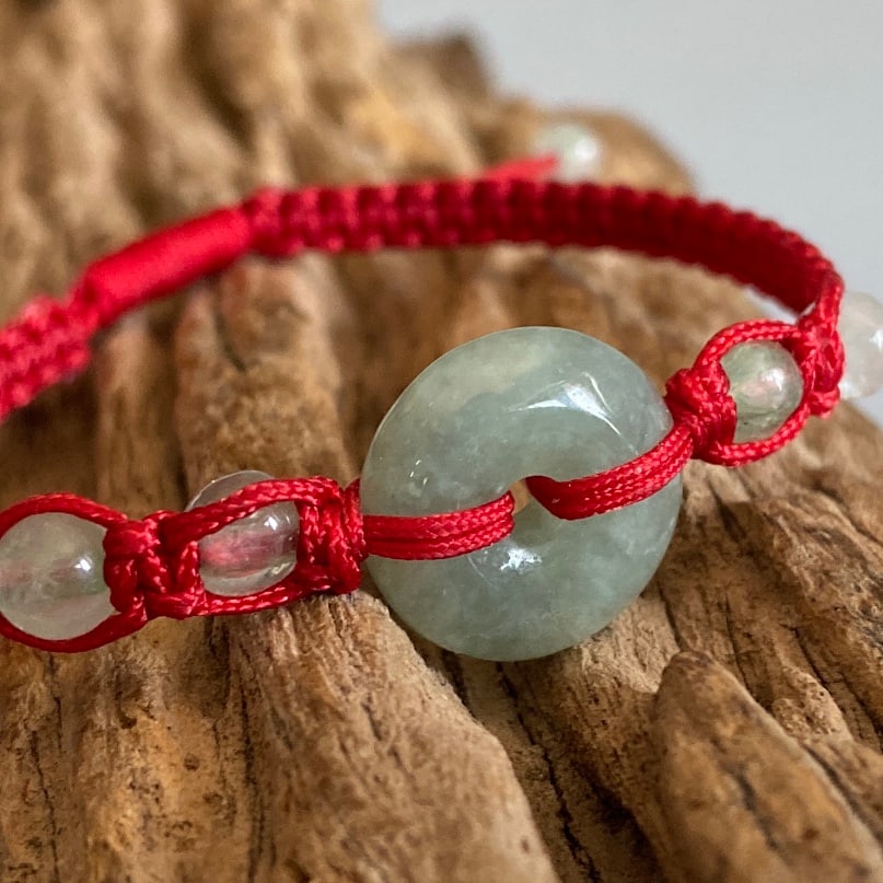 Tibetan Buddhist Bracelets with Jadeite Jade - 2