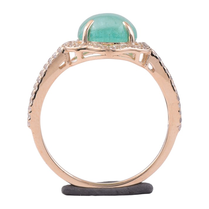 2.56 Ct Round Emerald 9K Gold Ring - 3