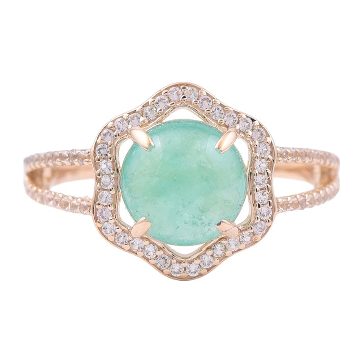 2.56 Ct Round Emerald 9K Gold Ring - 5