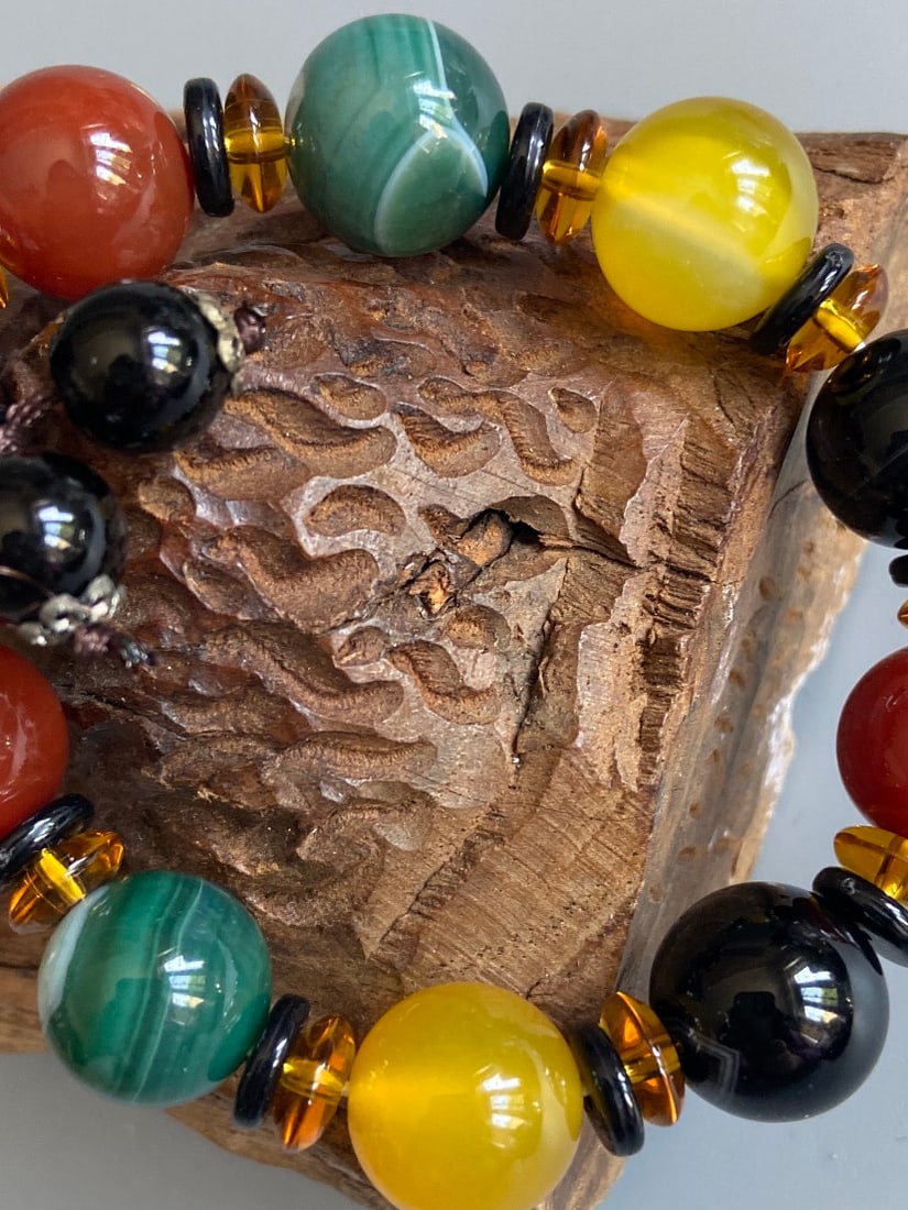 Chakra Natural Gemstone Chalcedony Yoga Bracelet - 3