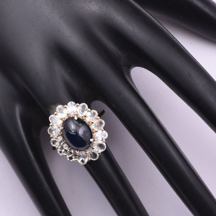 7.91 Ct Oval Sapphire 9K Gold Ring - 2