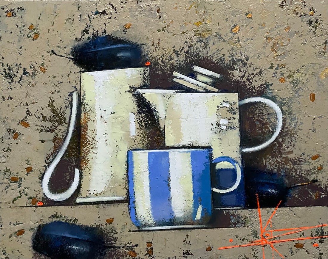 Abstract Oil painting With plums Oksana Kyrylenko: 163KOR Painter: Oksana Kyrylenko S?ze: 24x30 cm/9,44x11,81 inches Components: oil, canvas, Original painting from our collection ERA:2025 Oksana Ivanivna was born on May 11, 1961 in the city of Cherni
