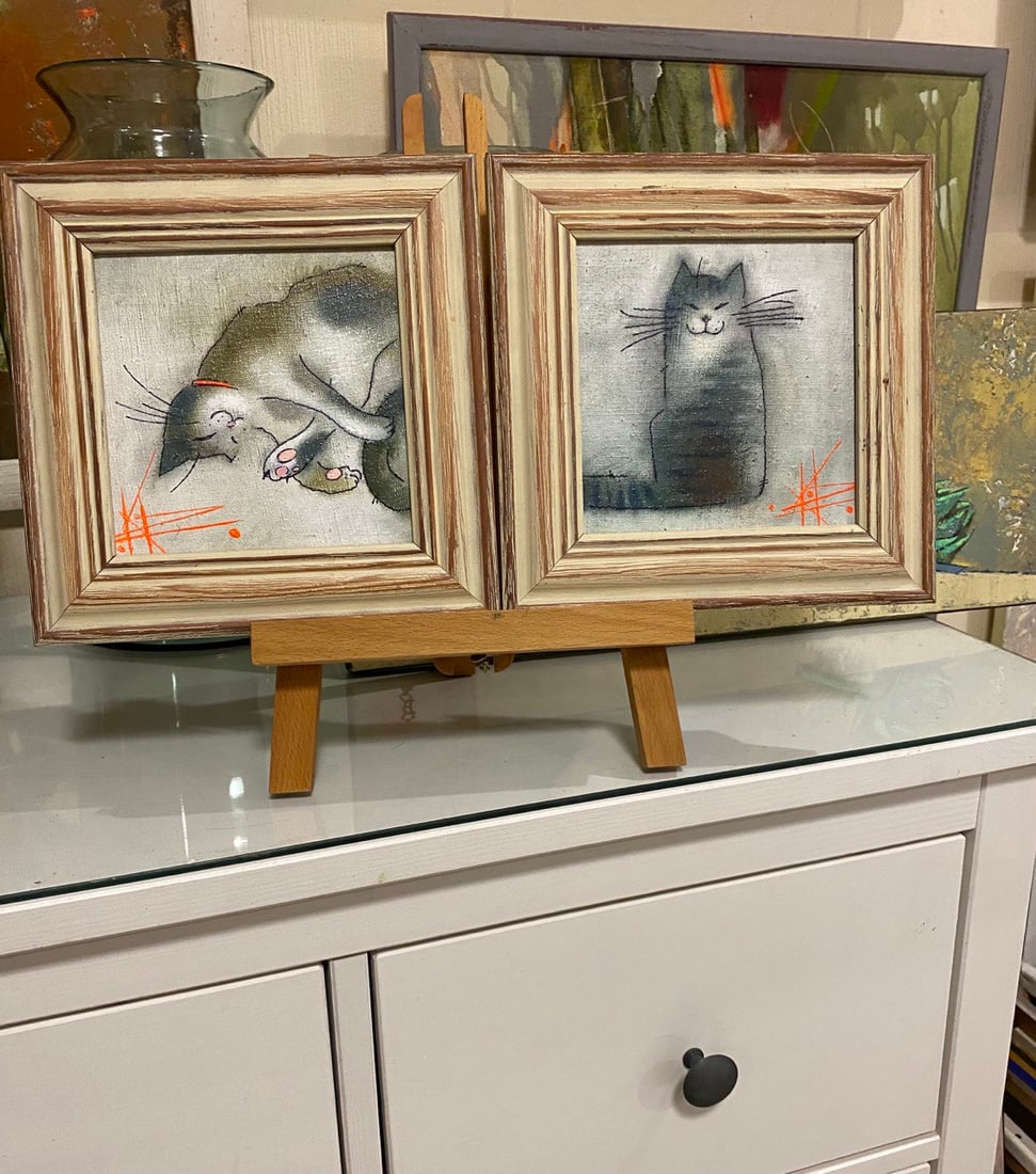 Abstract Oil painting Diptych Stripes Oksana Kyrylenko - 3