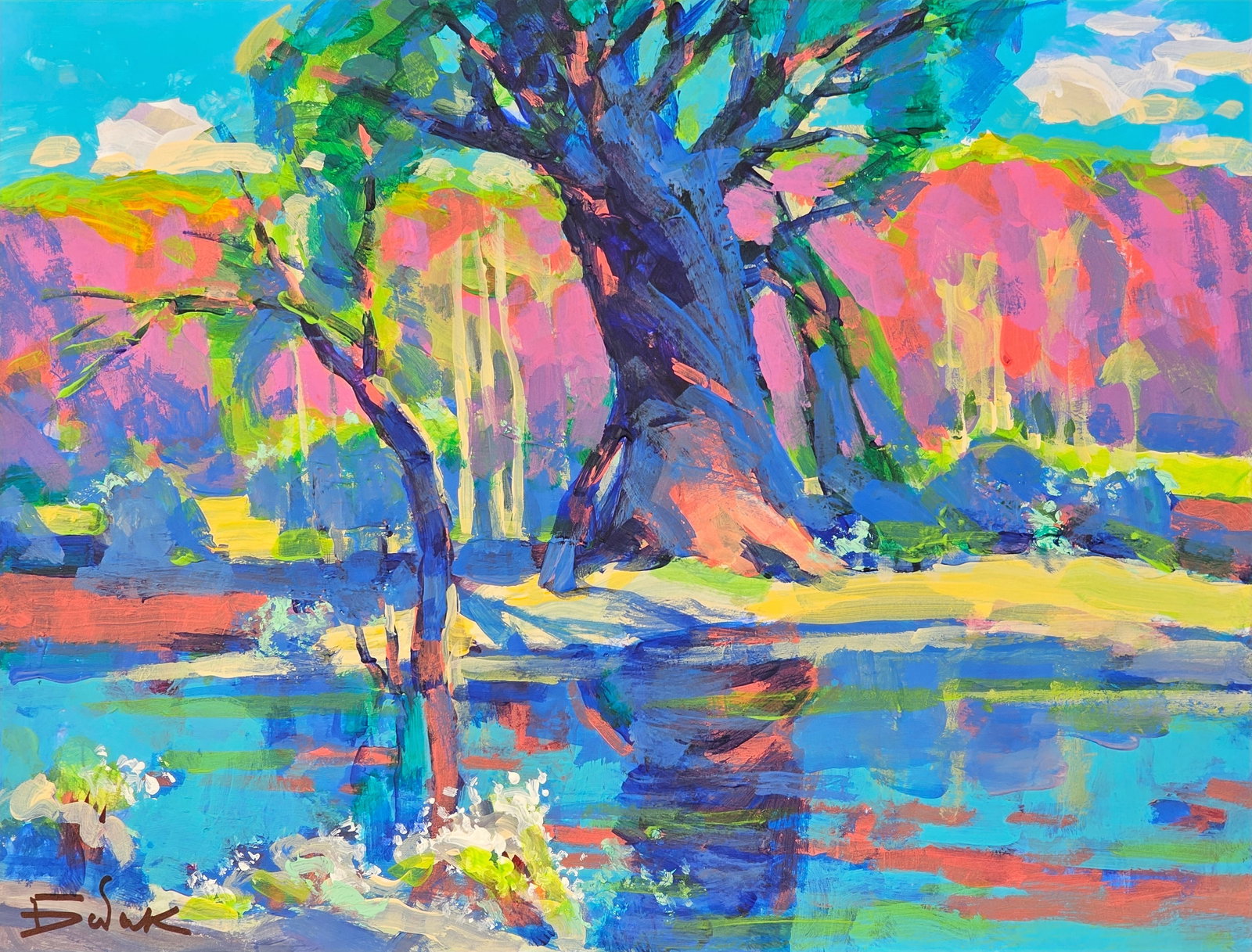 Oil painting bright landscape Vyacheslav Petrovich Babac: 188BA Painter: Vyacheslav Petrovick Babac S?ze: 21x28 cm/ 8.26x11.02 inches Component: oil, cardboard Original painting from our collection ERA: 2023 About the artist: Born on August 24, 1946 to the f