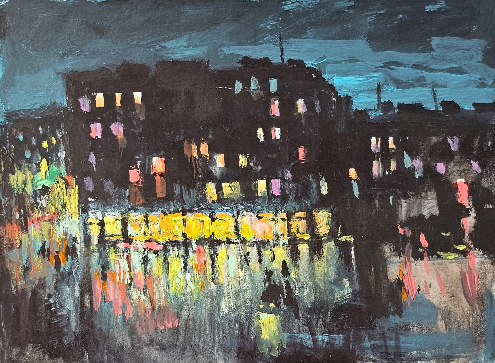 Acrylic painting the city of Ivano-Frankivsk Vyacheslav Petrovich Babac: 243BA Painter: Vyacheslav Petrovick Babac S?ze: 15x21 cm/ 5.9x8.26 inches Component: Acrylic, cardboard Original painting from our collection ERA: 2022 About the artist: Born on August 24, 1946 to