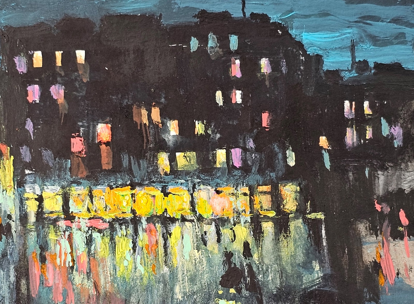 Acrylic painting the city of Ivano-Frankivsk Vyacheslav Petrovich Babac - 7