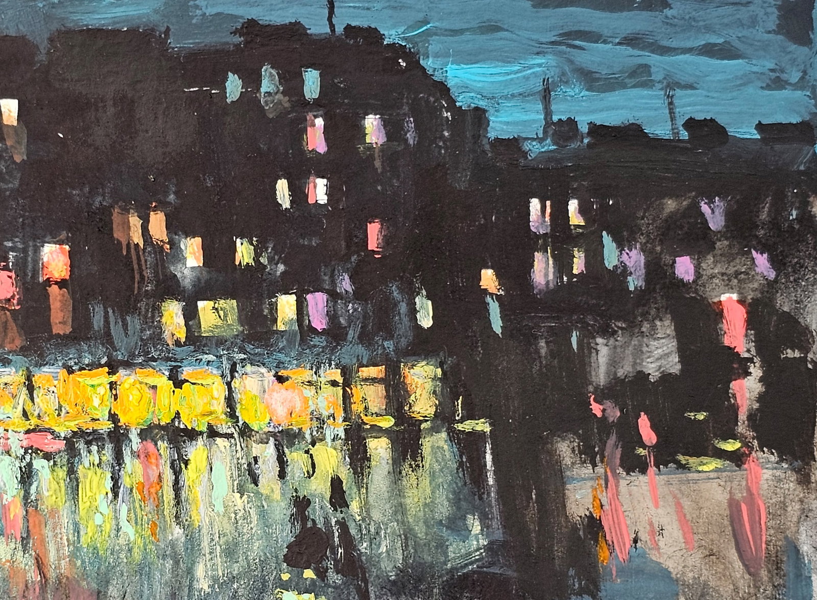 Acrylic painting the city of Ivano-Frankivsk Vyacheslav Petrovich Babac - 9