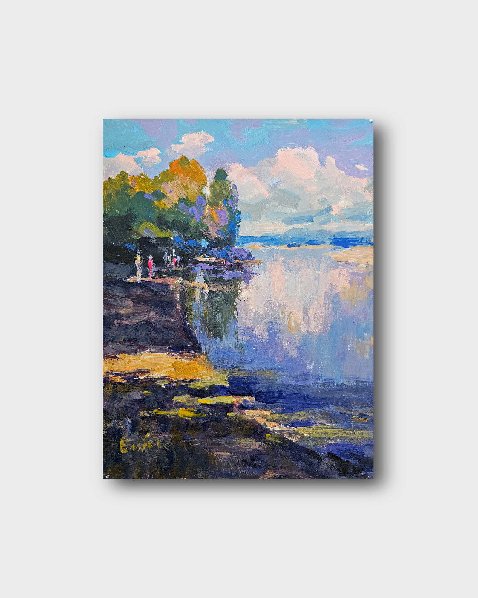 Acrylic painting Evening motif Vyacheslav Petrovich Babac - 10