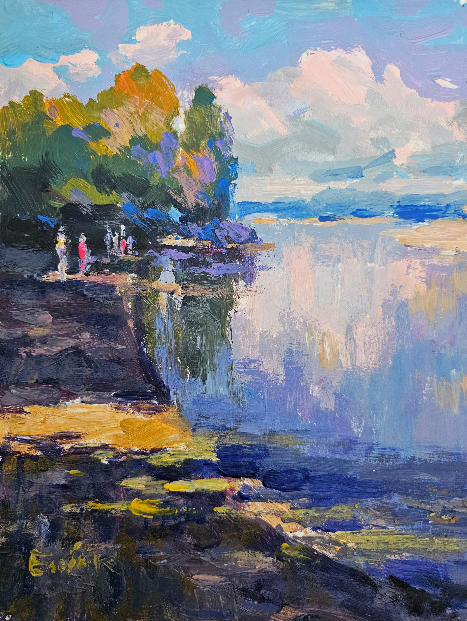 Acrylic painting Evening motif Vyacheslav Petrovich Babac: 249BA Painter: Vyacheslav Petrovick Babac S?ze: 28x21 cm/ 11.02x8.26 inches Component: Acrylic, cardboard Original painting from our collection ERA: 2024 About the artist: Born on August 24, 1946 to t
